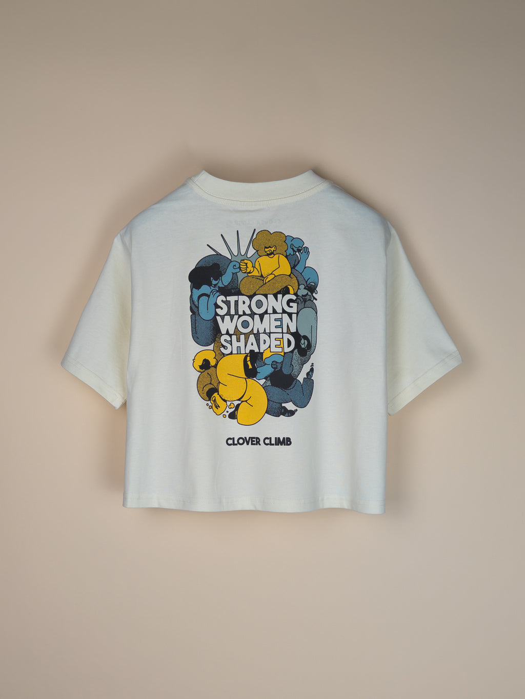 Strong Women Shaped Graphic Crop - Ecru