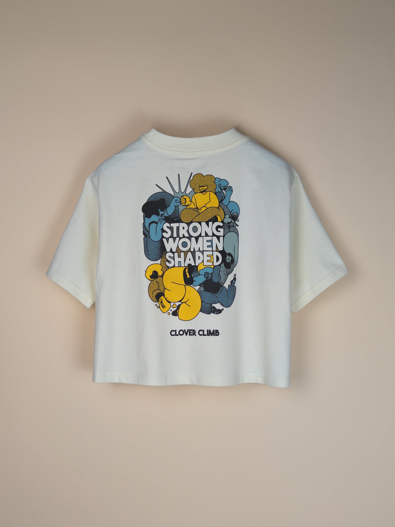 Strong Women Shaped Graphic Crop - Ecru