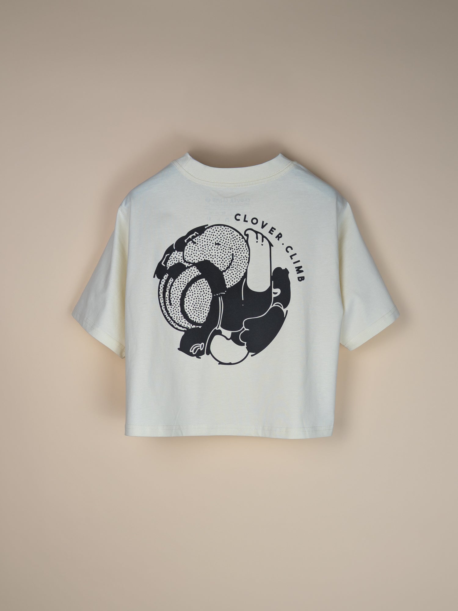 Climbing in Circles Graphic Crop - Ecru